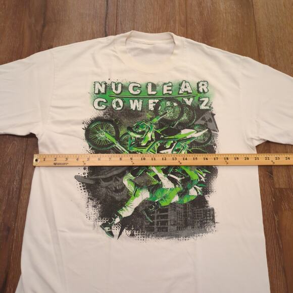 Nuclear Cowboyz 2011 Tour Adult XL Shirt BMX Bike Motorcross Redbull Faded Green - Picture 5 of 7